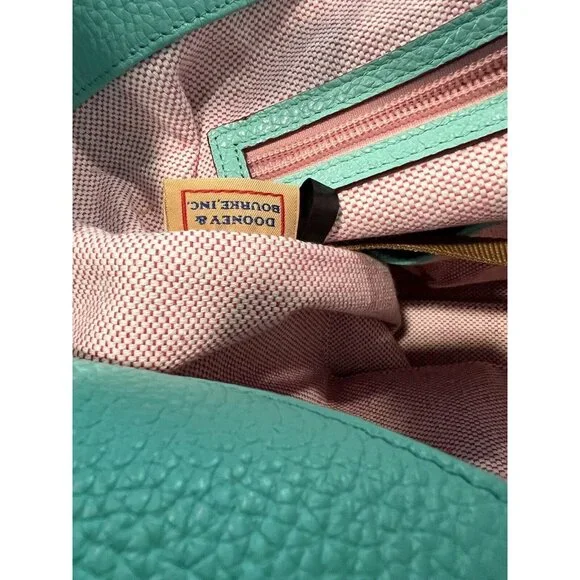 Dooney & Bourke Pebble Grain Logo Lock Sac Handbag Spearmint Tiffany Wallet Key - Picture 15 of 16